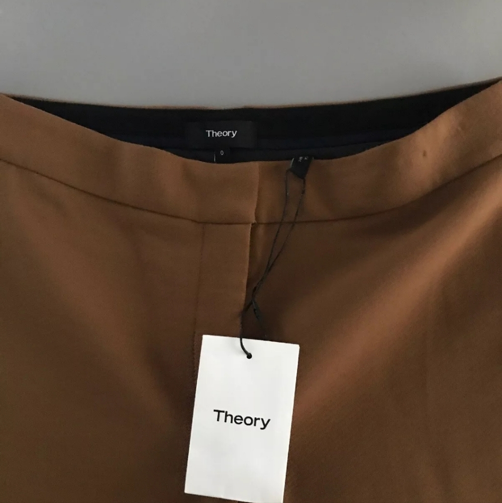 Theory Erstina Pionner Cropped Vicuna Brown Pants Size 0 $295 NWT - Picture 7 of 9